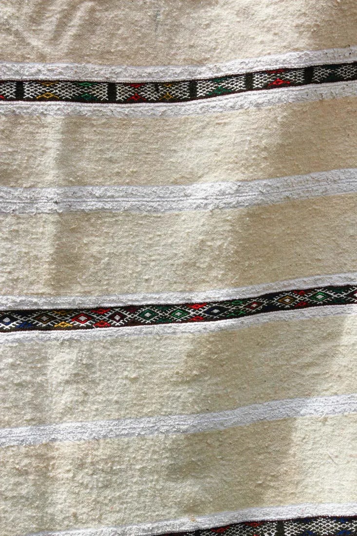 1960s Vintage Authentic Moroccan Wedding Blanket Throw With Sequins - 2