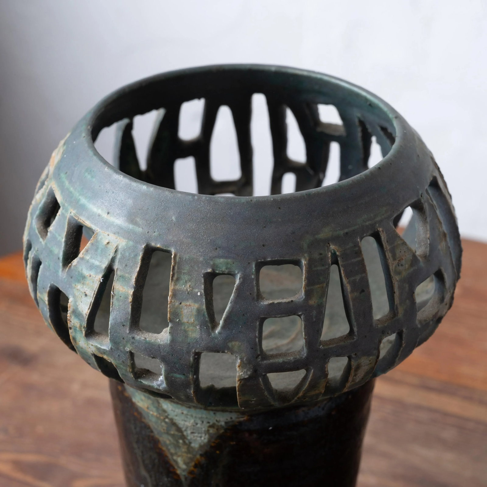 Ceramic Pottery Lantern Attributed to Natzler, c.1950 - 2