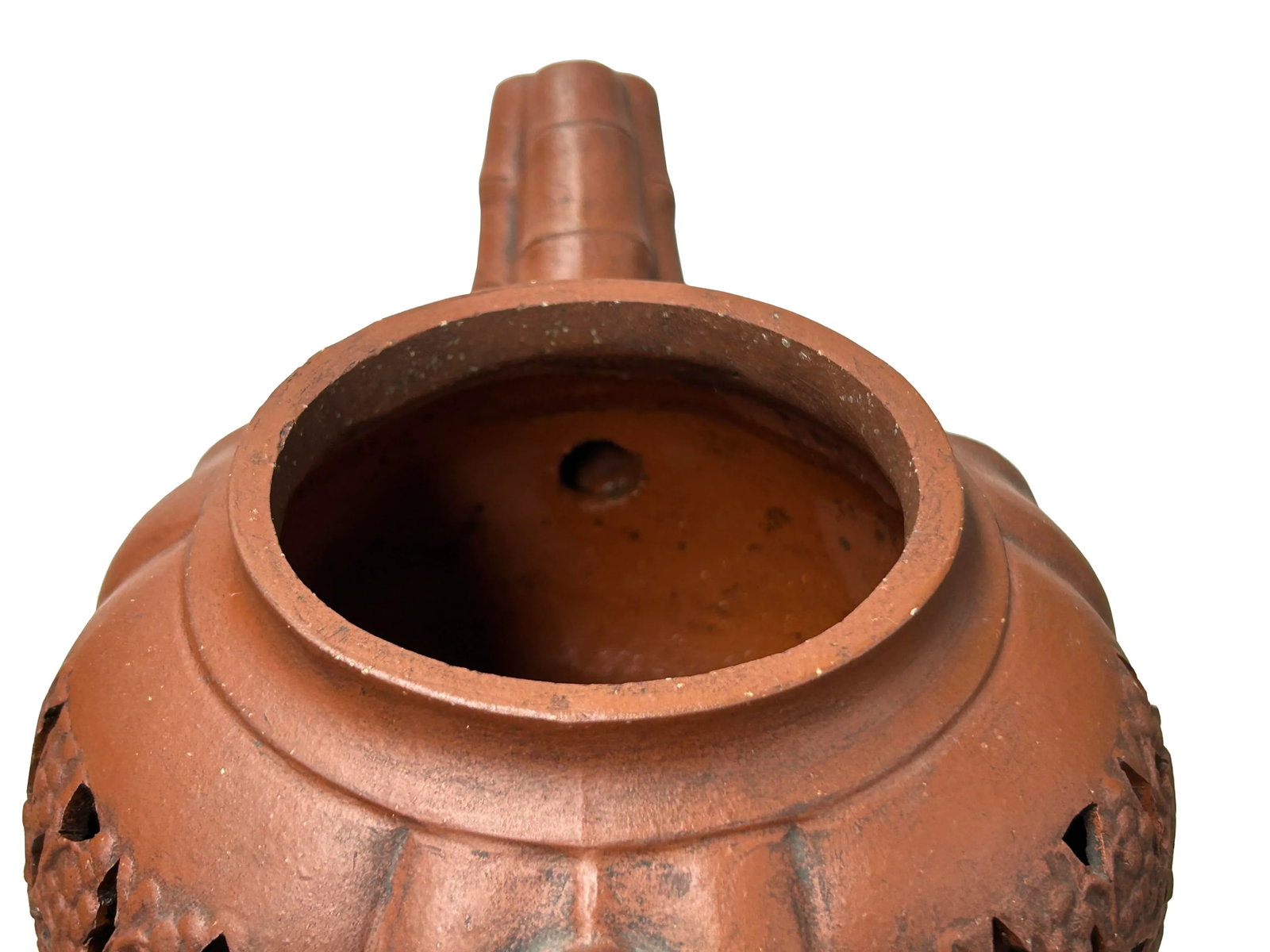 Vintage Brown Pumpkin Elephant Zisha Clay Teapot Art Display - 7