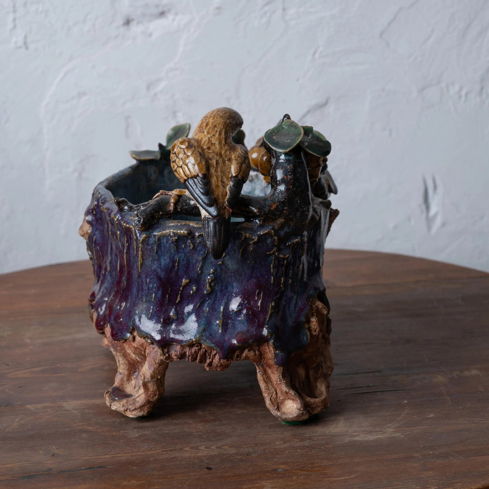 ç¾…å‚³ Shiwan Pottery Faux Bois Vase - 5