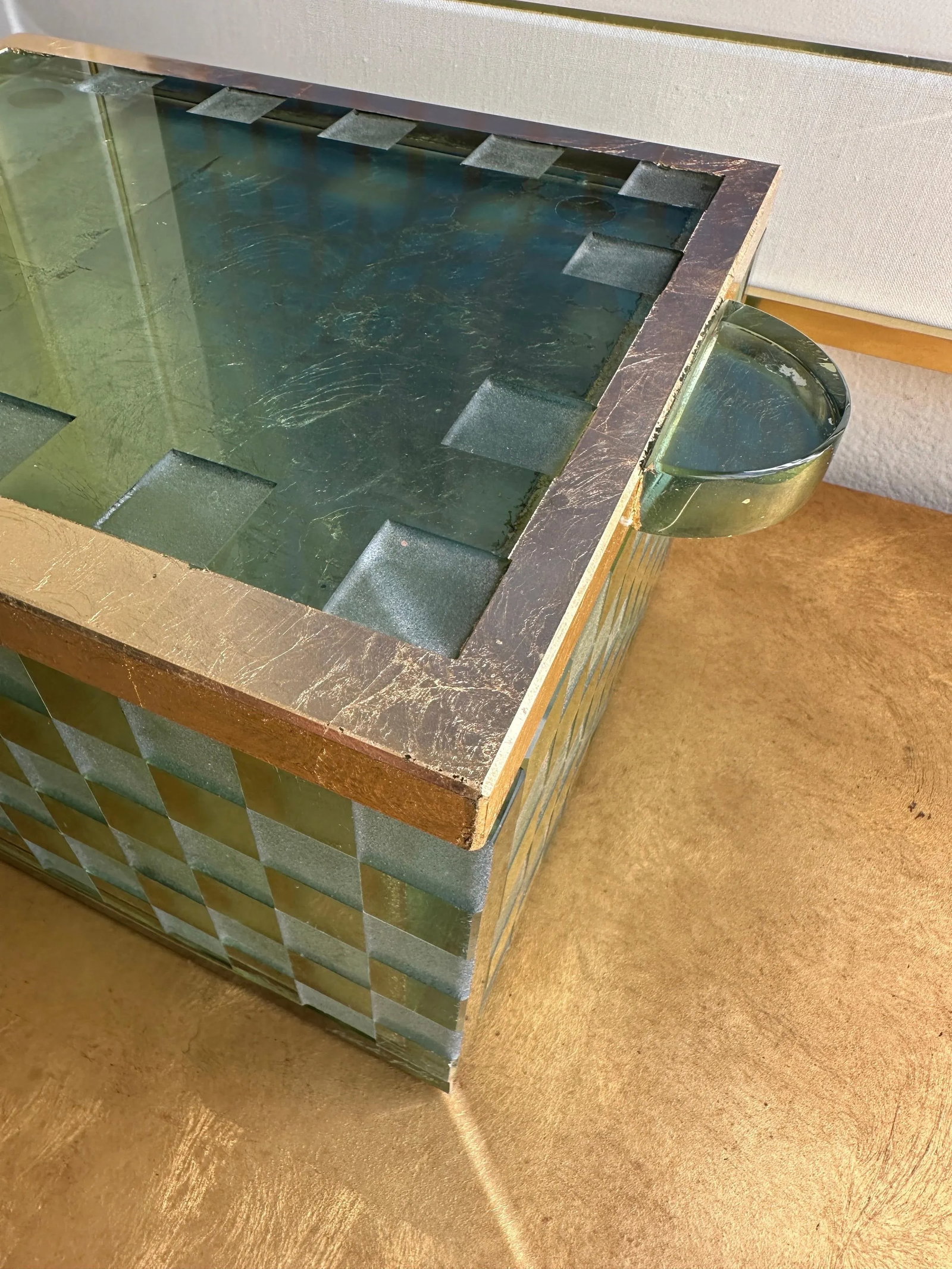 Etched Glass and Gold Leaf Decorative Box by Salvatore Polizzi - 4