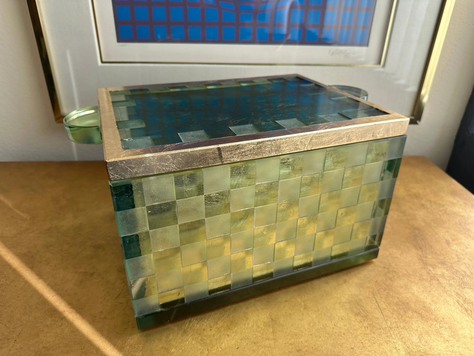 Etched Glass and Gold Leaf Decorative Box by Salvatore Polizzi - 6
