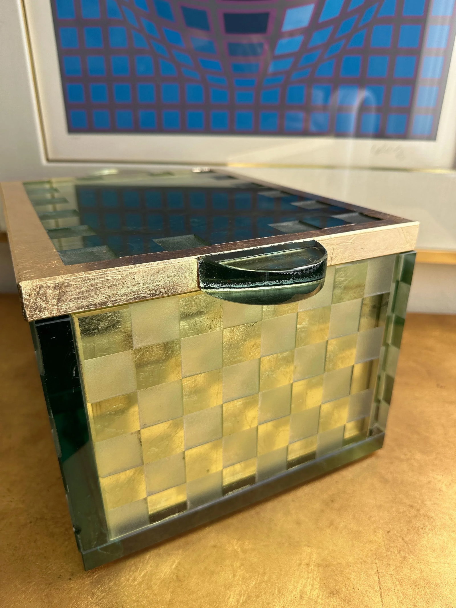 Etched Glass and Gold Leaf Decorative Box by Salvatore Polizzi - 8