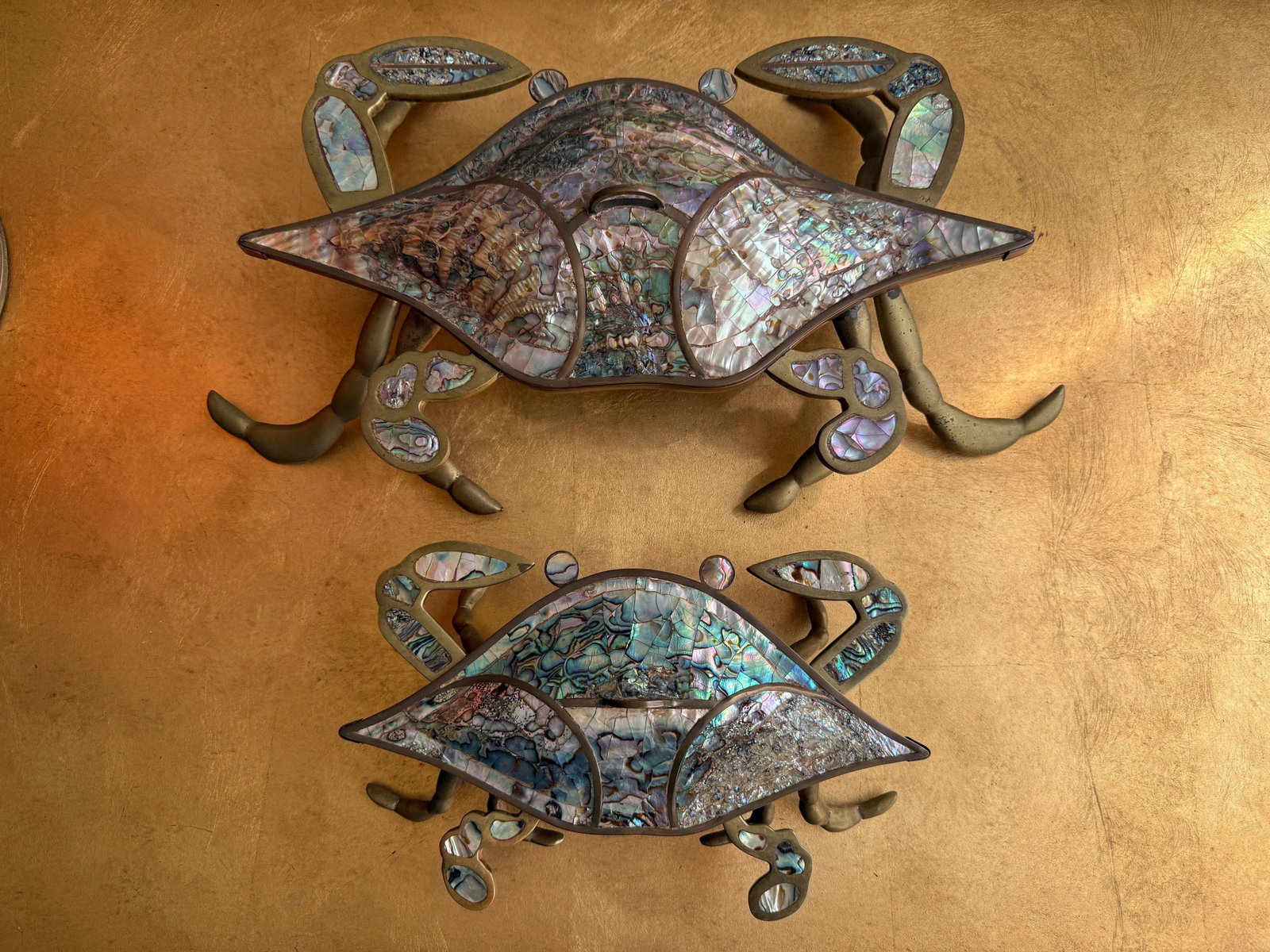 Pair of Brass Crab Sculptures - 5