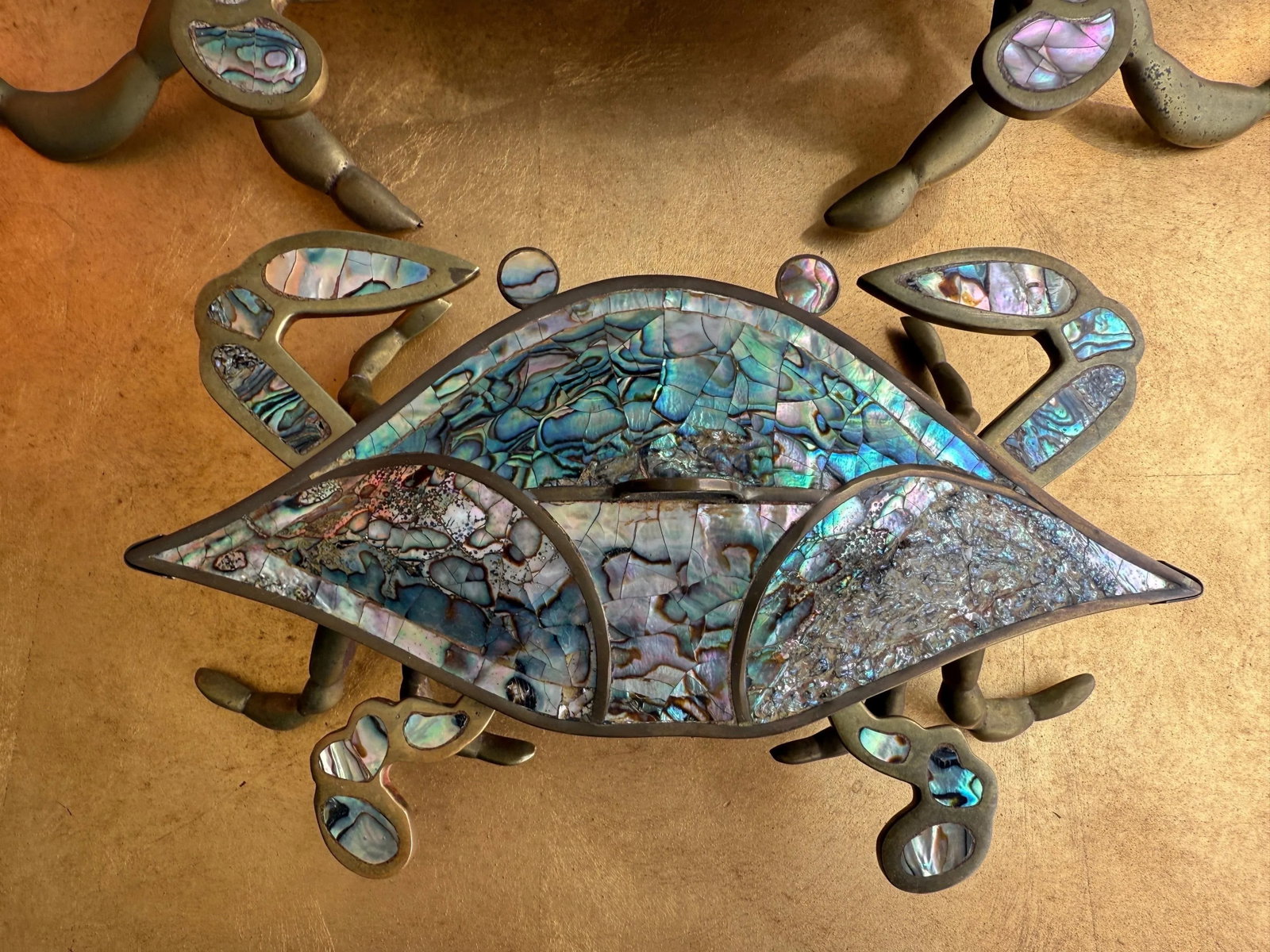 Pair of Brass Crab Sculptures - 9