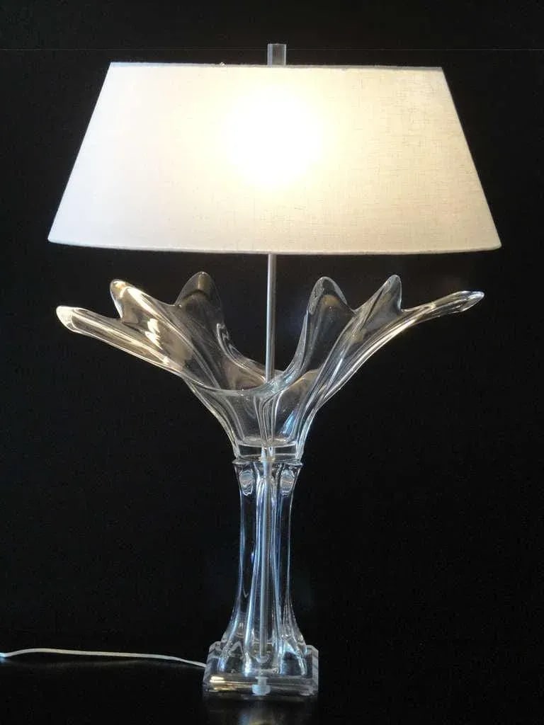 French Crystal Art Verrier Lamp - 3