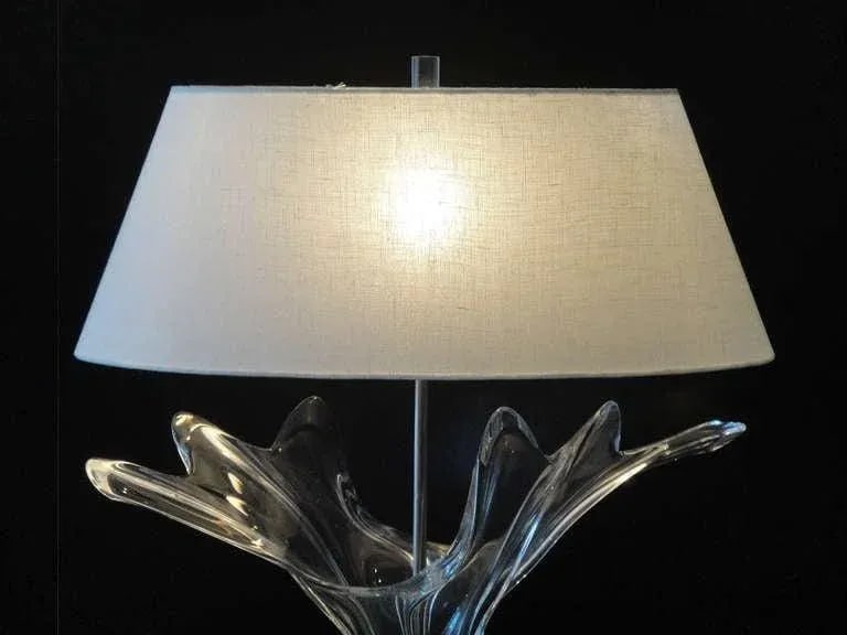 French Crystal Art Verrier Lamp - 4