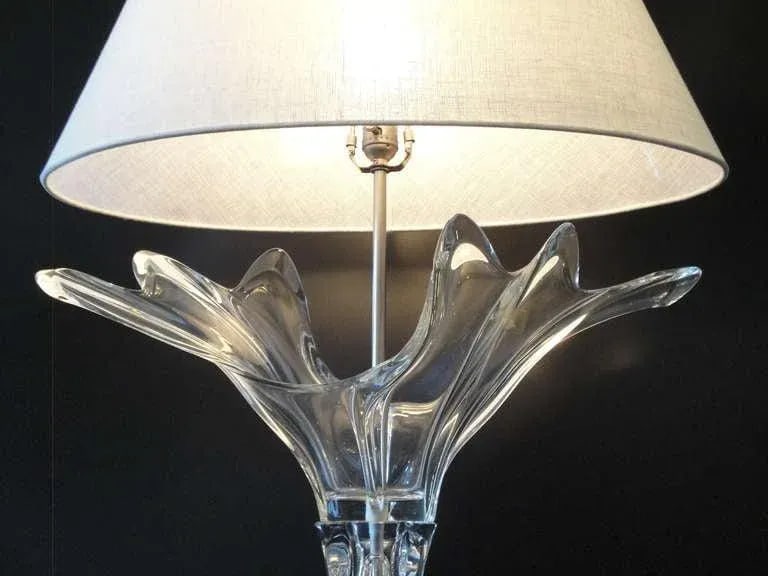 French Crystal Art Verrier Lamp - 6