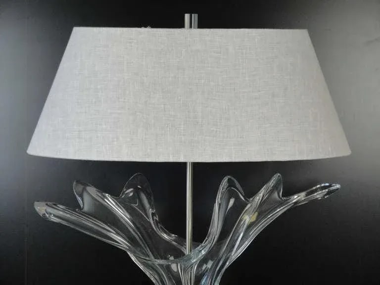 French Crystal Art Verrier Lamp - 7