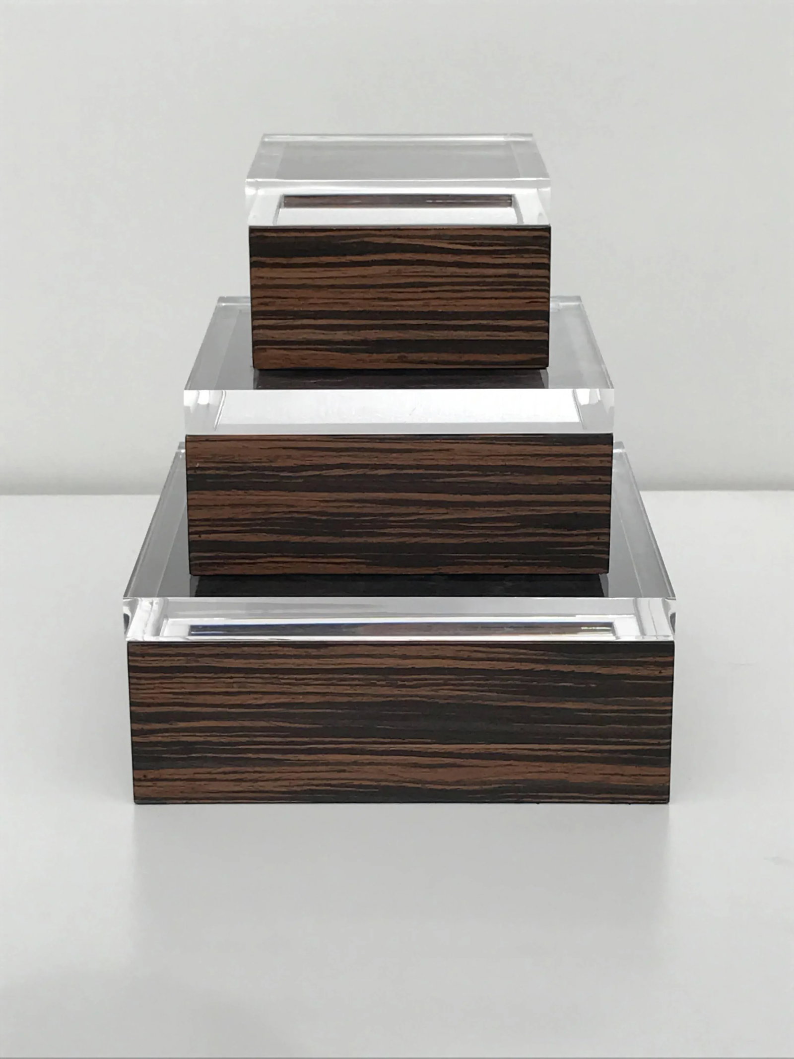 Macassar Ebony and Lucite Jewelry Boxes - Set of 3 - 2