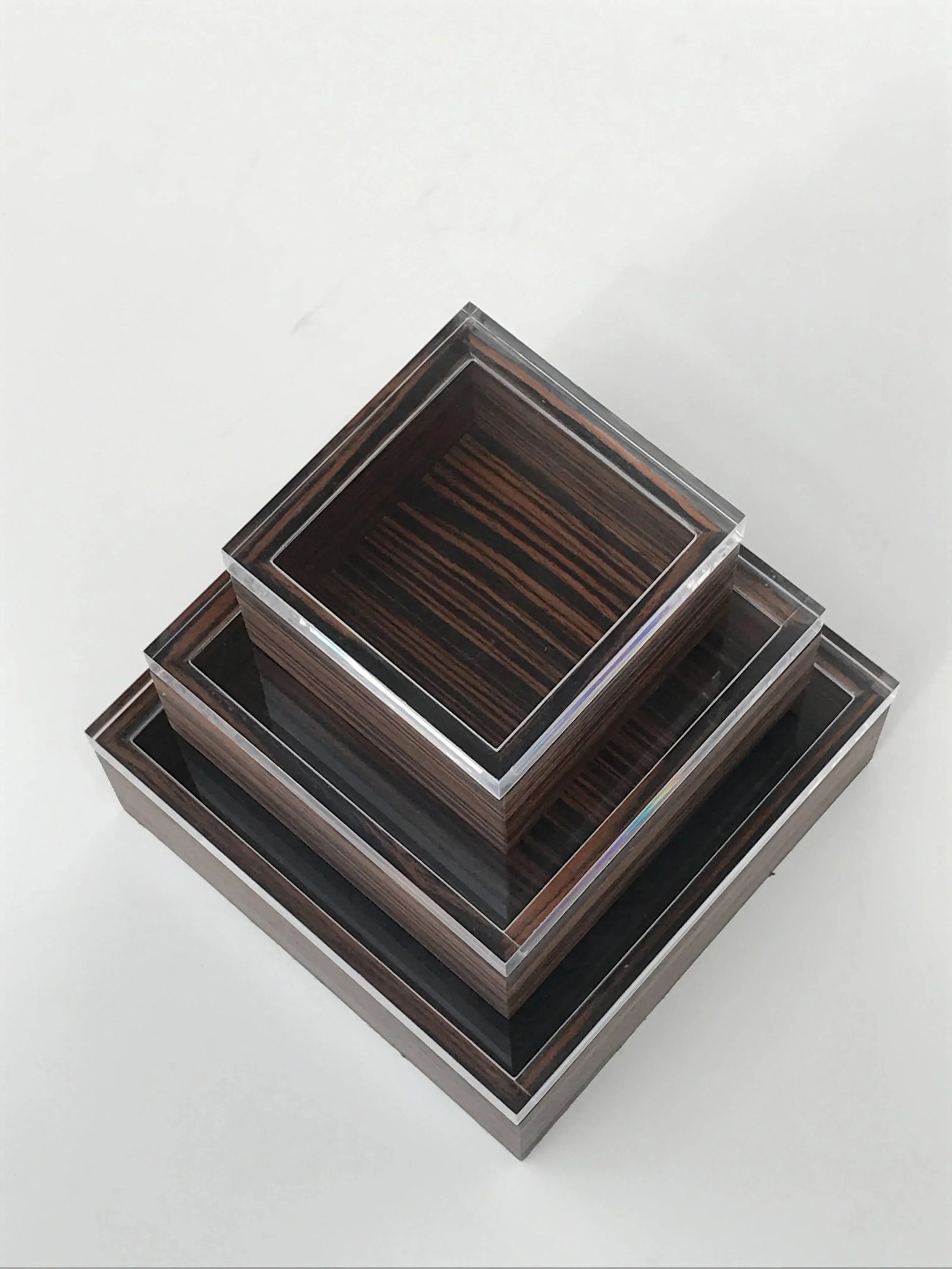 Macassar Ebony and Lucite Jewelry Boxes - Set of 3 - 3