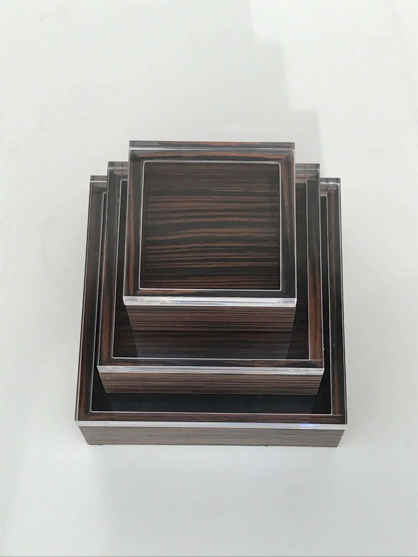 Macassar Ebony and Lucite Jewelry Boxes - Set of 3 - 4