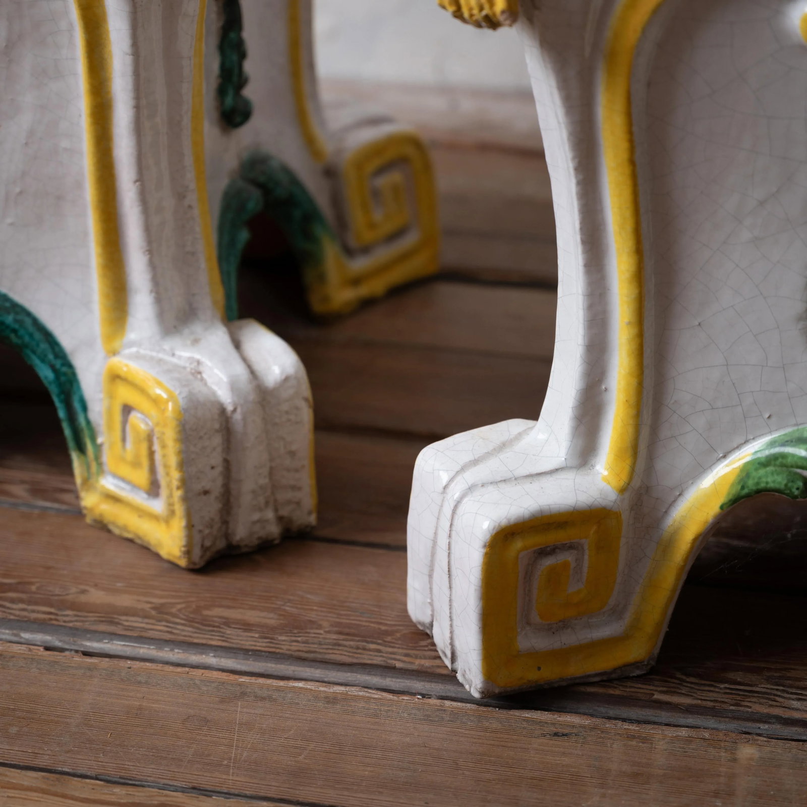 Italian Majolica Trompe L'Oeil Garden Stools - 7