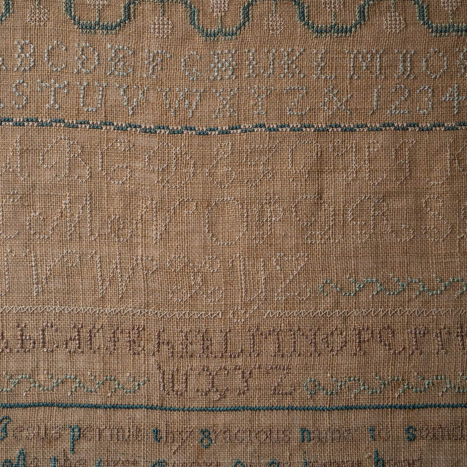Hannah Pearse New Hampshire Needlework Sampler, 1814 - 8