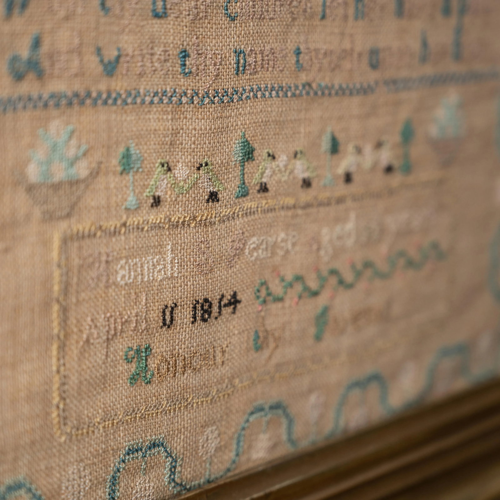 Hannah Pearse New Hampshire Needlework Sampler, 1814 - 9