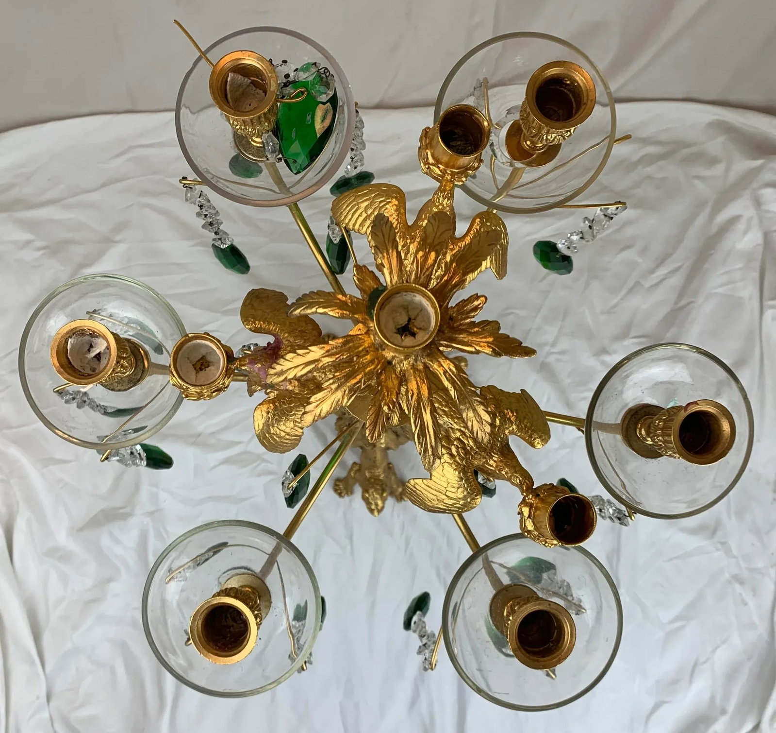 Vintage Gilded Bronze 10 Candle Candelabra - 2