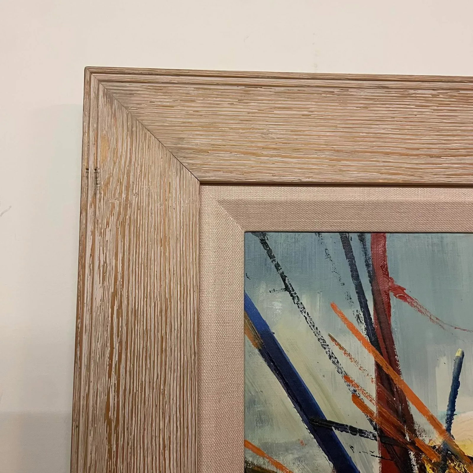 Albert E. Smith 1976 Abstract Oil Painting on Canvas Titled Sunset I - Framed - 6
