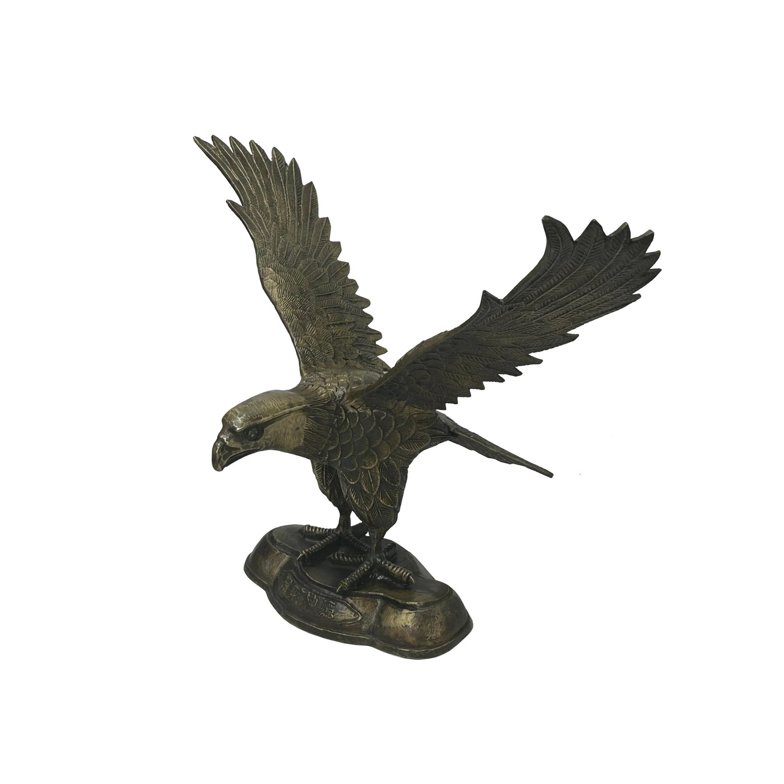 Handmade Artistic Bronze Metal Color Flying Eagle Display Figure - 2