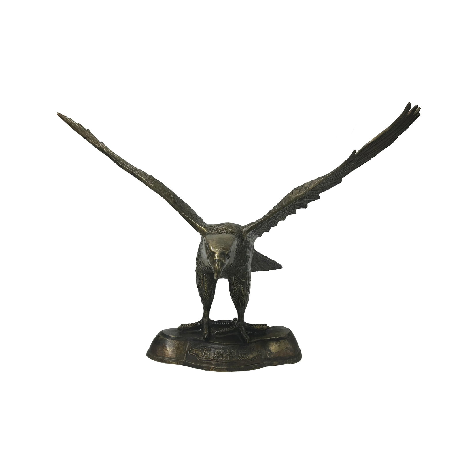Handmade Artistic Bronze Metal Color Flying Eagle Display Figure - 3