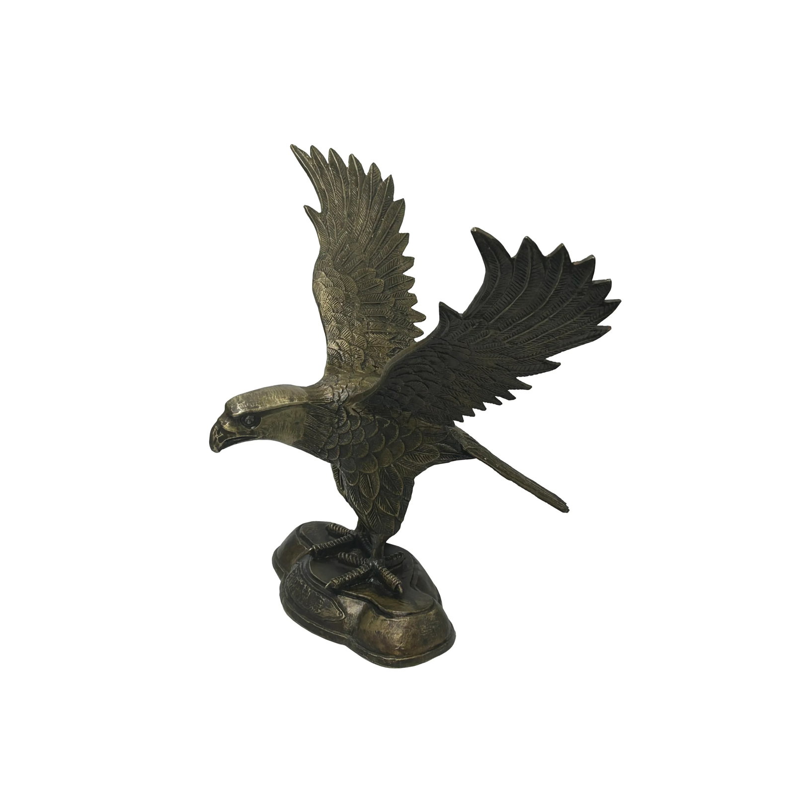 Handmade Artistic Bronze Metal Color Flying Eagle Display Figure - 4