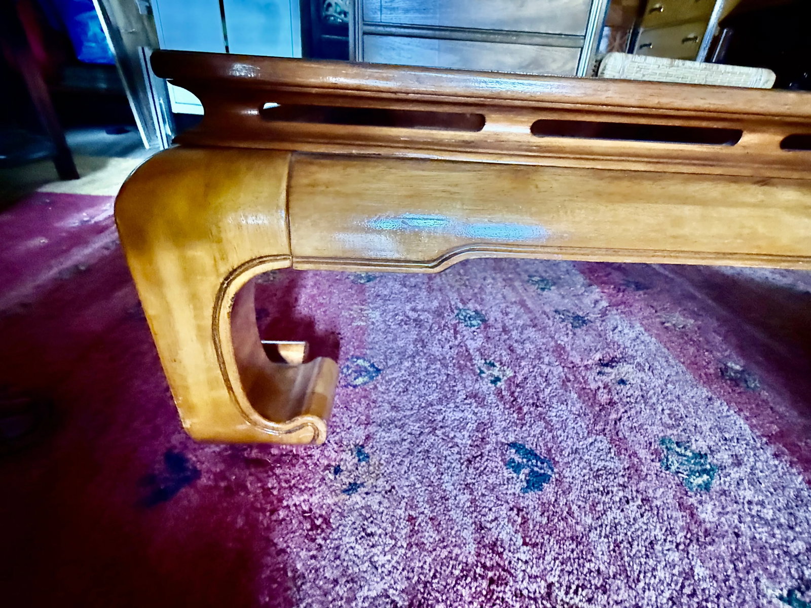 Classy Burlwood and Smoked Glass Square Coffee Table Attributed to Baker Furniture and James Mont - 7