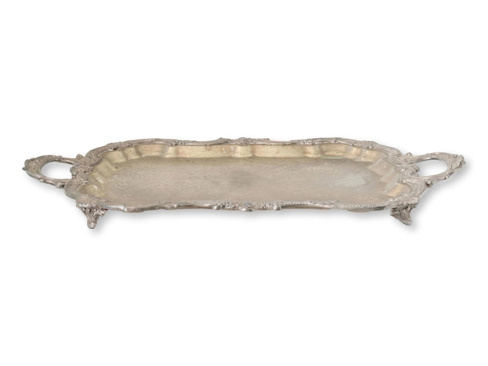 26" Heavy English Silver-Plate Bar Tray - 3