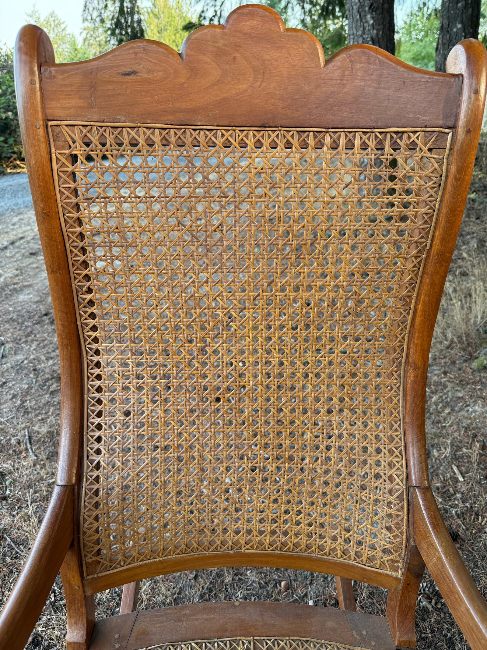 Late 19th Century Cane Back Tiger Maple Rocking Chair - 2