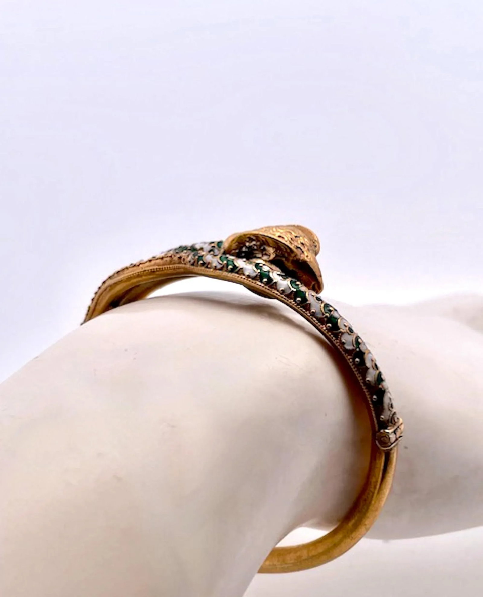 1950s Enamel Ram Bracelet 14k - 2