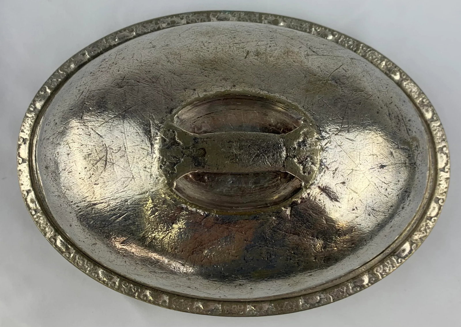 Mid 20th Century Waldorf Astoria Hammered Silver-Plated Serving Tray - 2