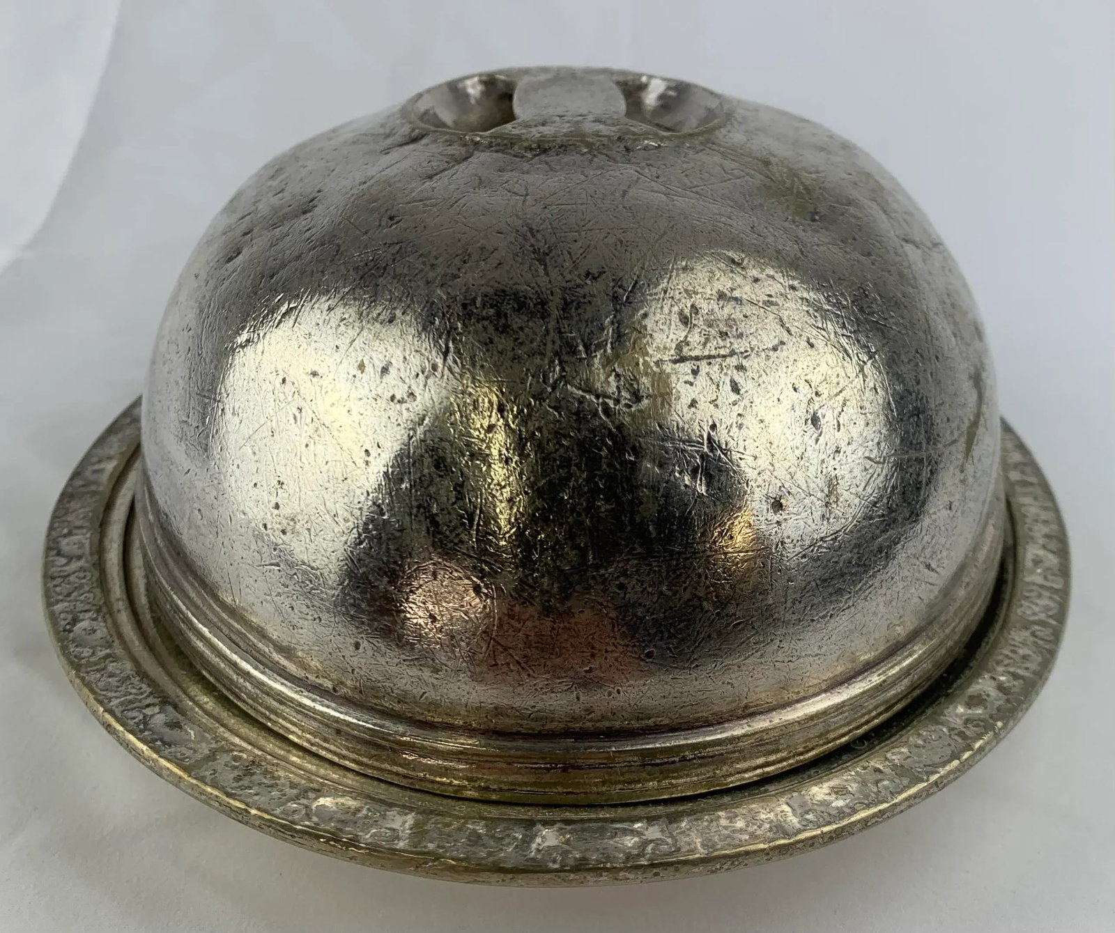Mid 20th Century Waldorf Astoria Hammered Silver-Plated Serving Tray - 3