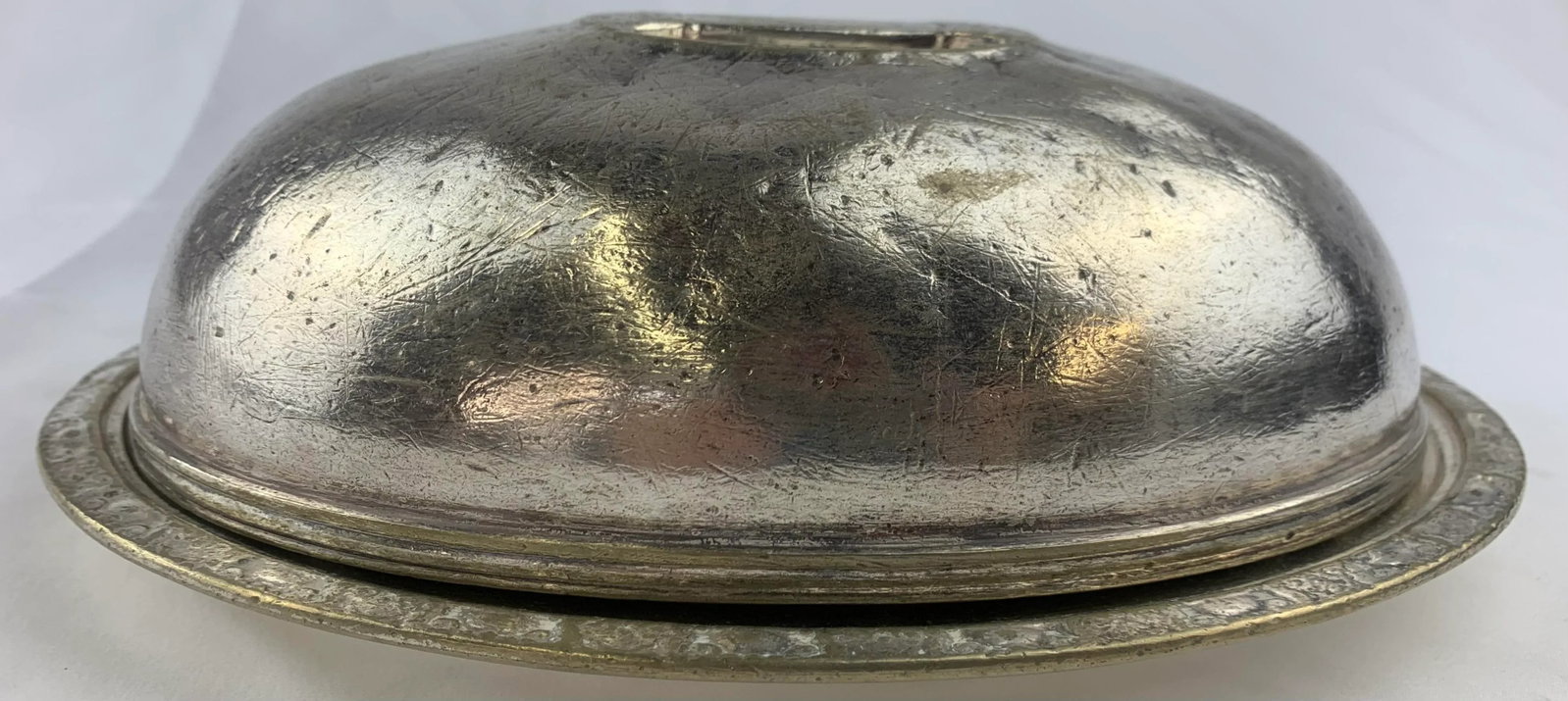 Mid 20th Century Waldorf Astoria Hammered Silver-Plated Serving Tray - 7