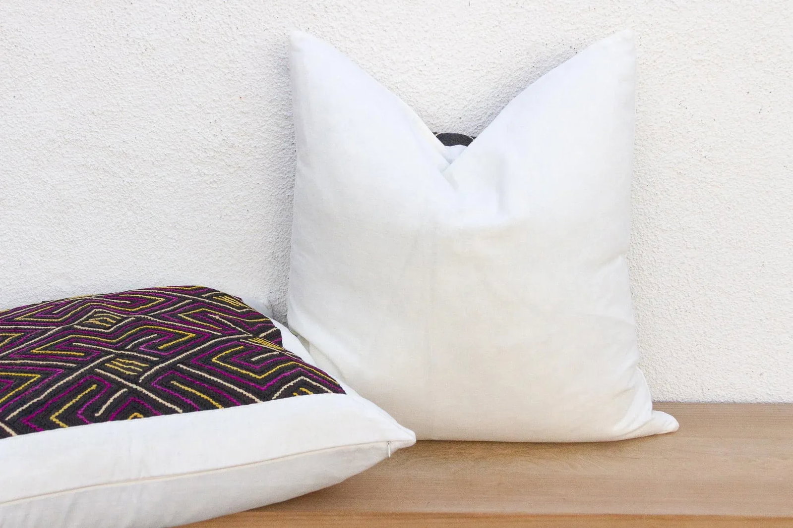 Ancestral Maze, Pair of Large African Kuba Cloth Pillows - 7
