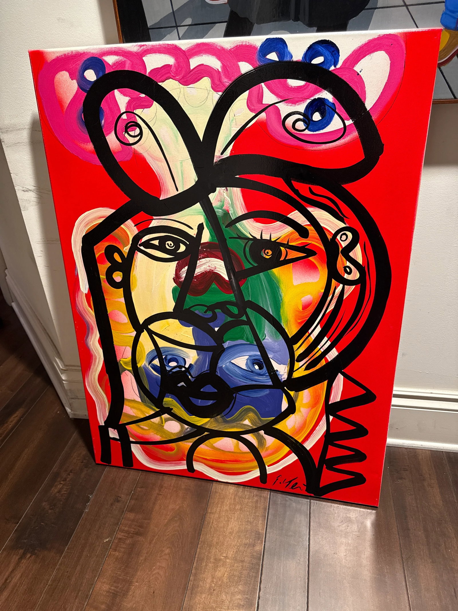 1970s Peter Keil Double Face Abstract Canvas Painting - 2