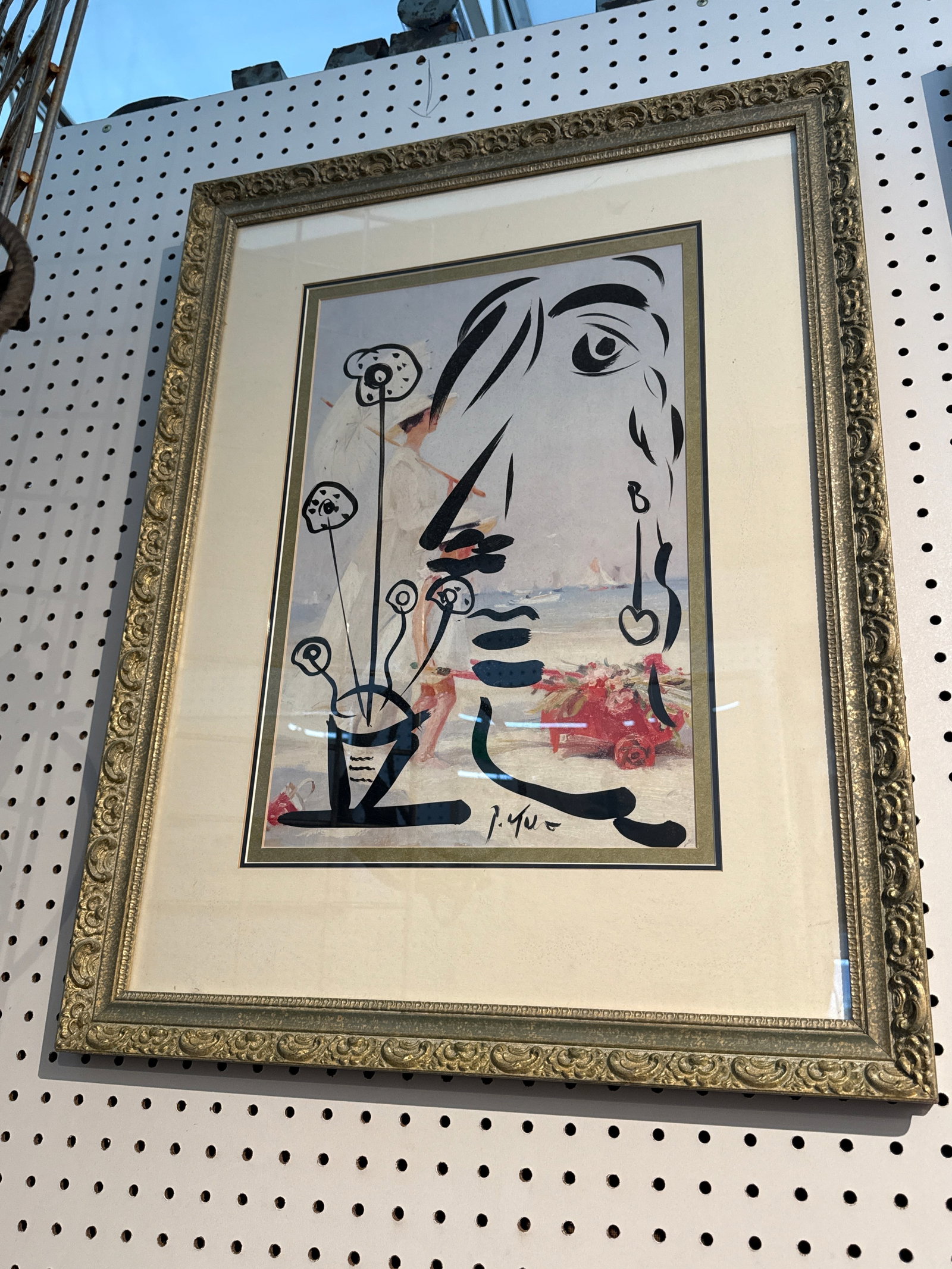Vintage Peter Keil Abstract Cubist Profile Painting - 2