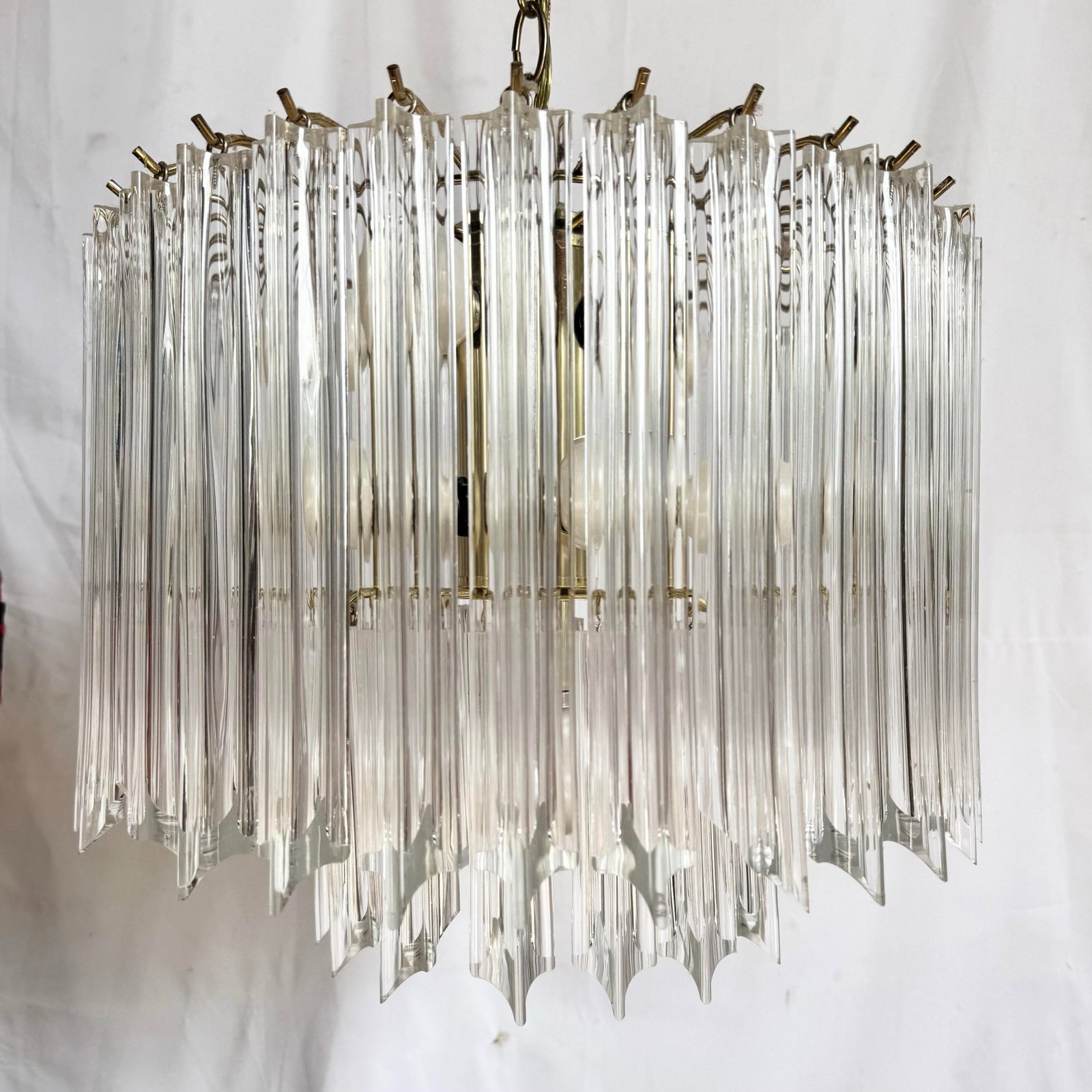 Art Deco Two Tear Lucite Chandelier - 2