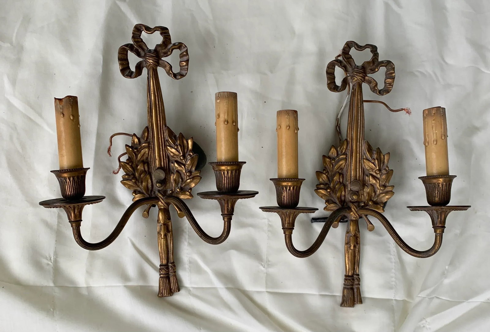 Vintage Early 20th Century Italian Brass Sconces - a Pair - 2