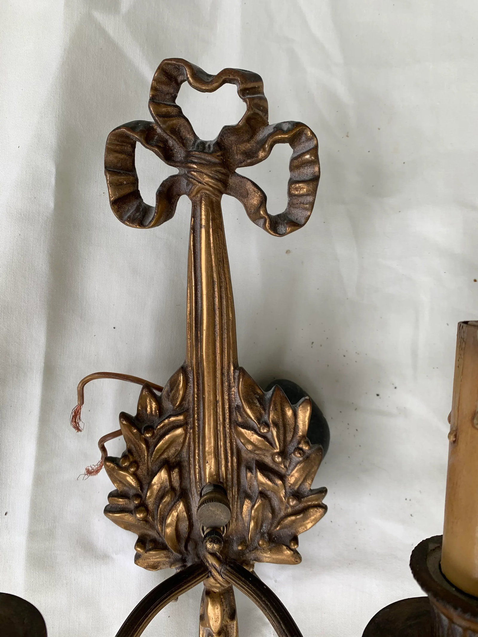 Vintage Early 20th Century Italian Brass Sconces - a Pair - 7