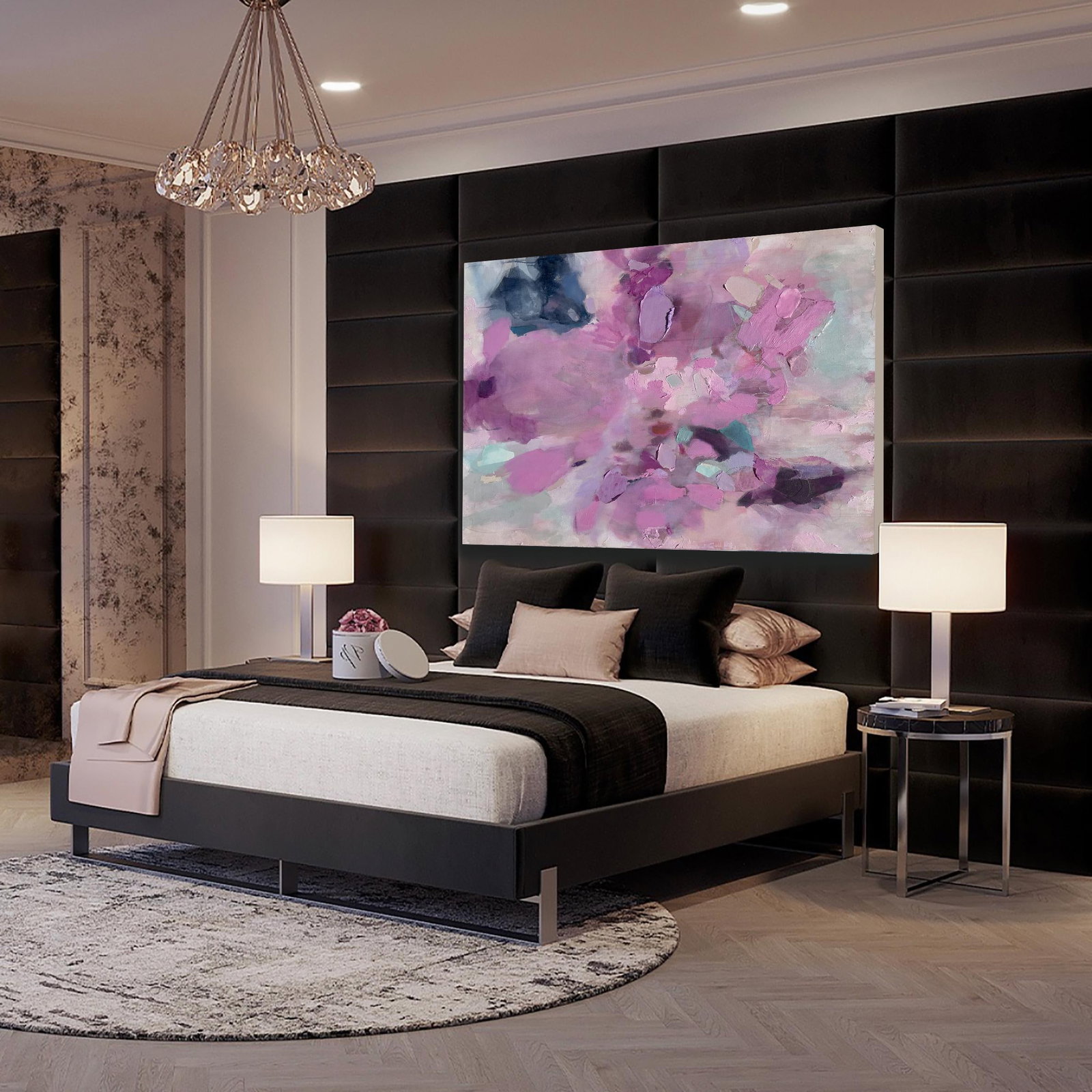 Blame It on the Twilight Dimensional Abstract in Plum and Orchid - 2