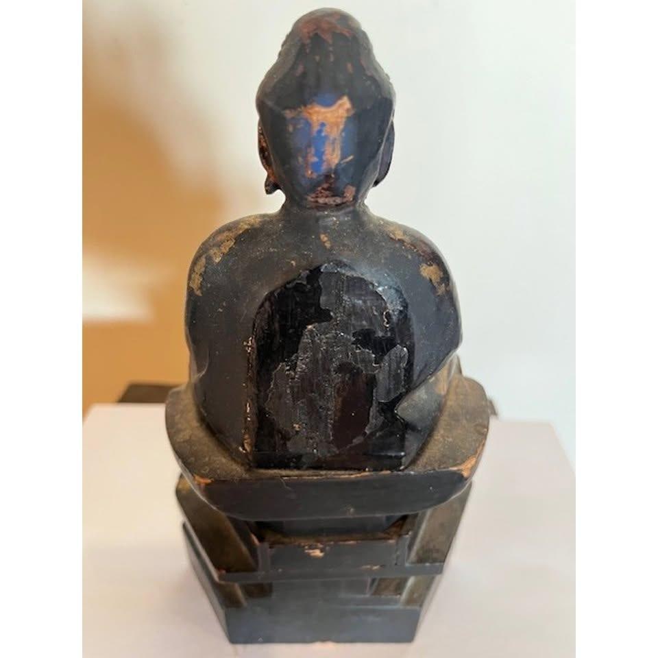 Antique Japanese Edo Giltwood Amida Buddha Statue Yosegi-Zukuri Carving 19th C - 6