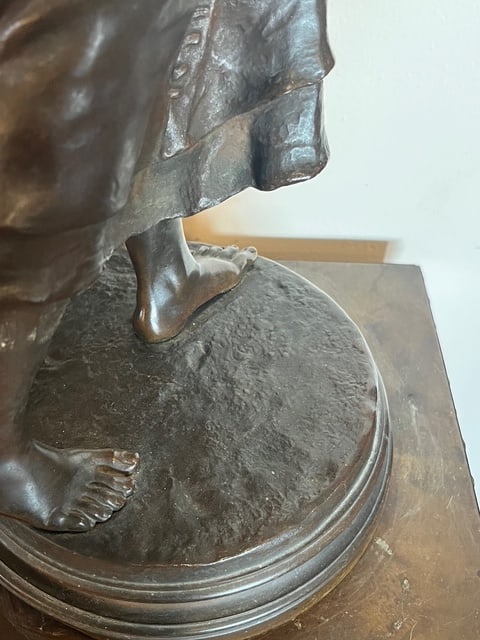 19th C. Ernest Guilbert Bronze "Paysanne Au Panier" Siot-Decauville 28" - 3