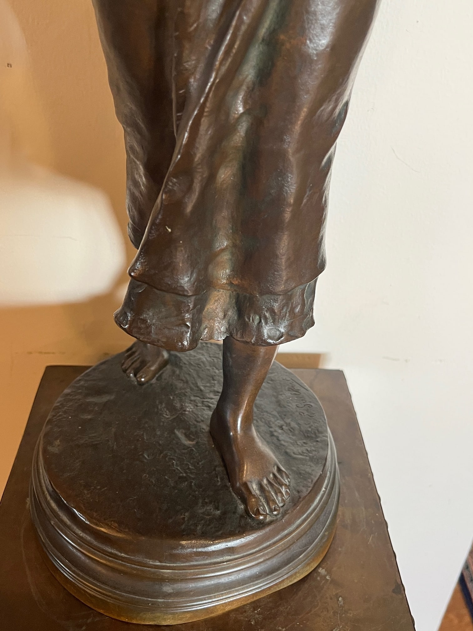 19th C. Ernest Guilbert Bronze "Paysanne Au Panier" Siot-Decauville 28" - 5