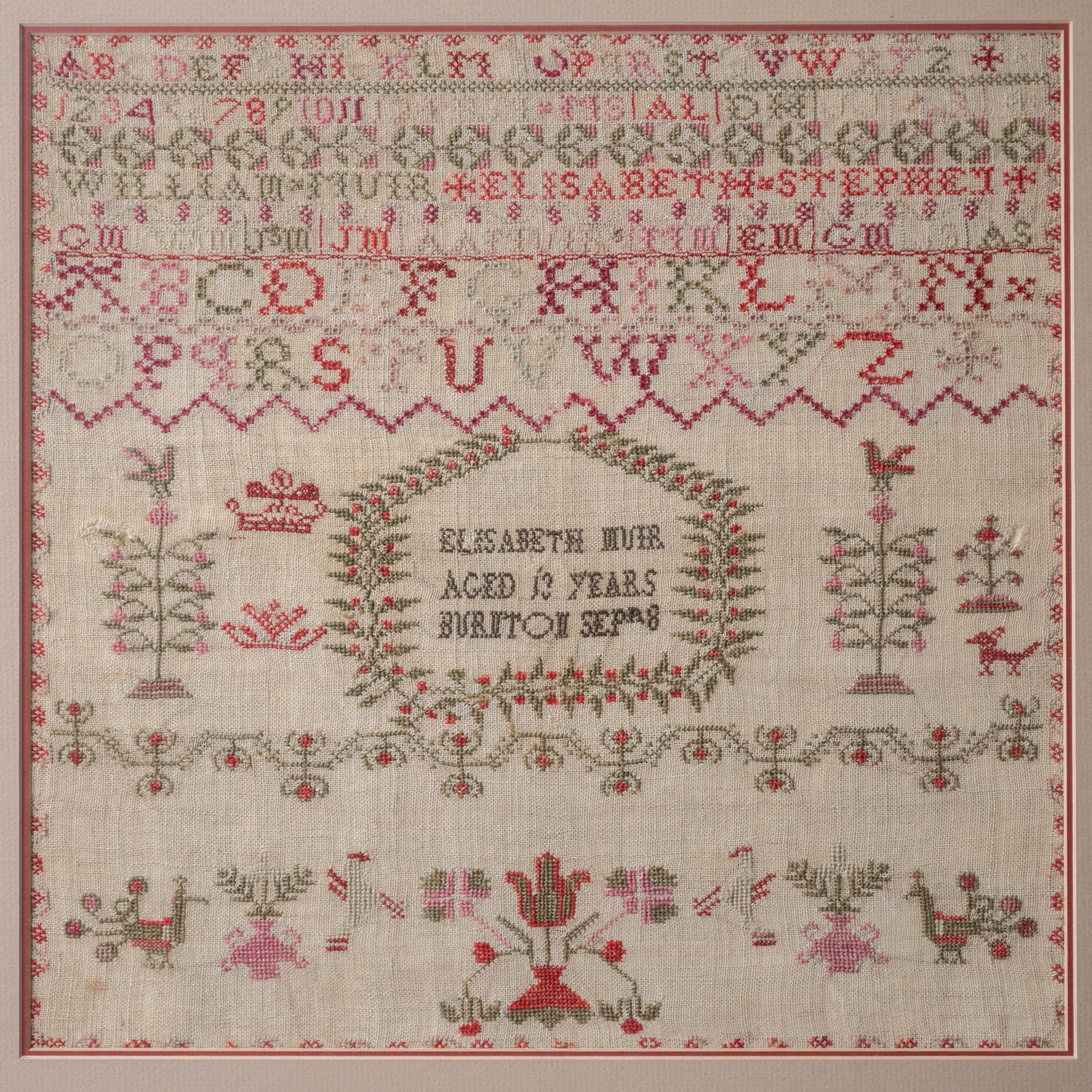 Scottish Sampler by Elizabeth Muir, Circa 1822 - 3