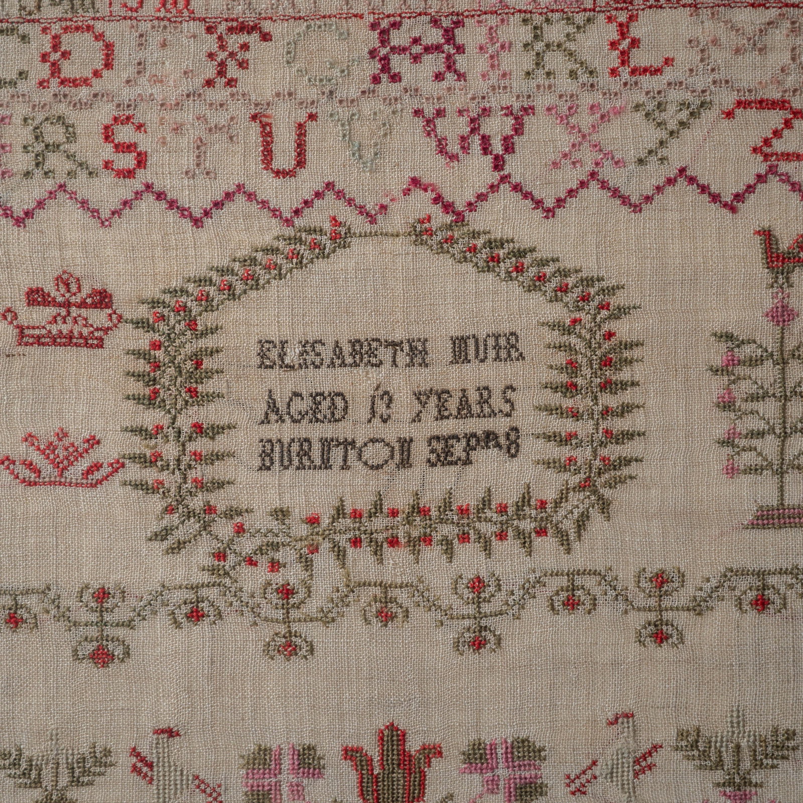 Scottish Sampler by Elizabeth Muir, Circa 1822 - 4