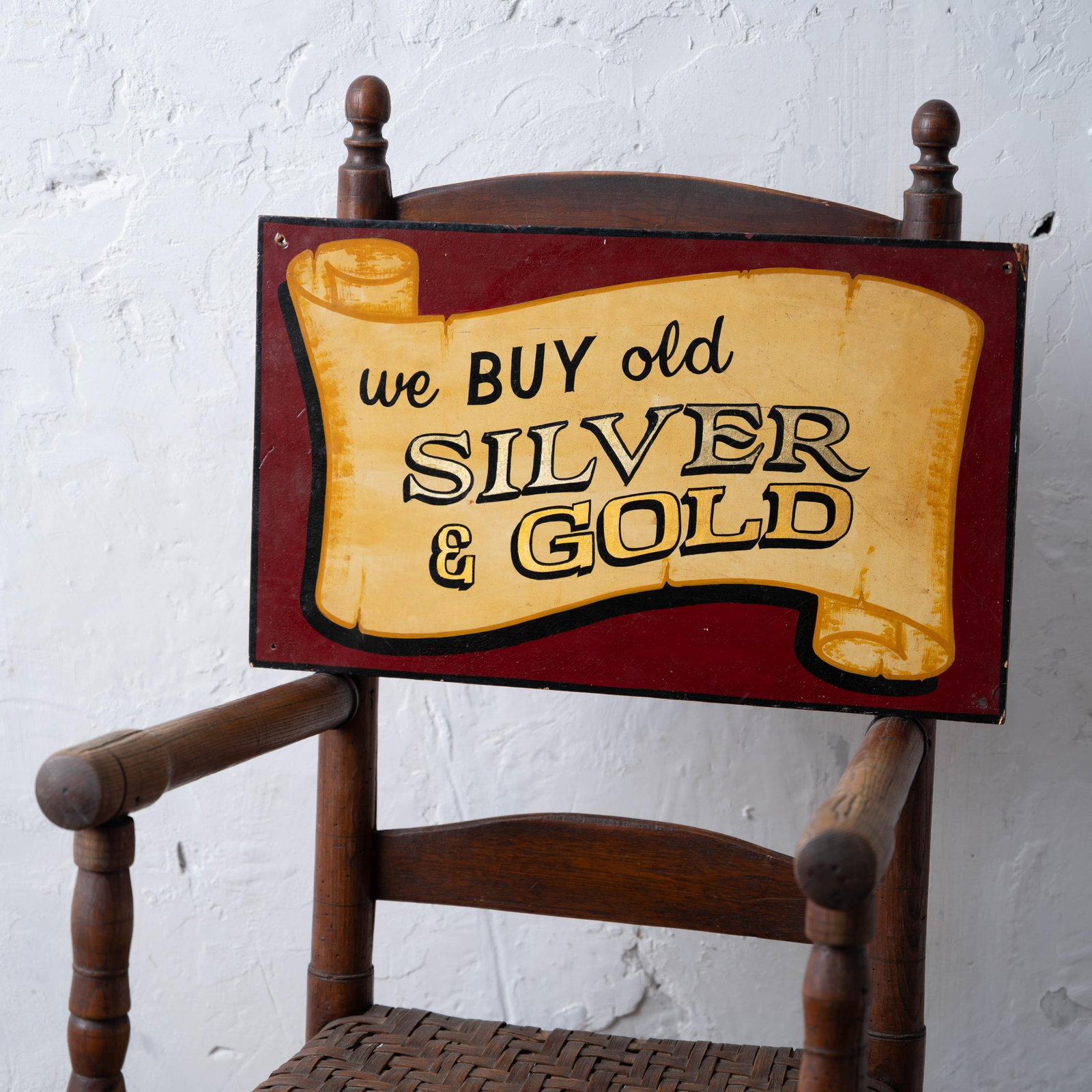 Vintage Silver & Gold Trade Sign - 3