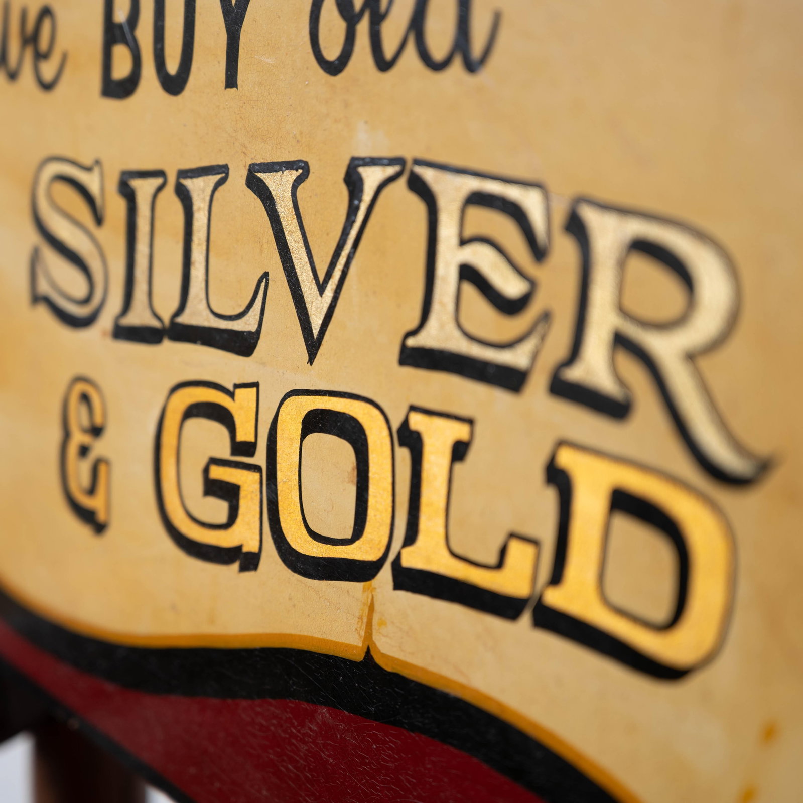 Vintage Silver & Gold Trade Sign - 4