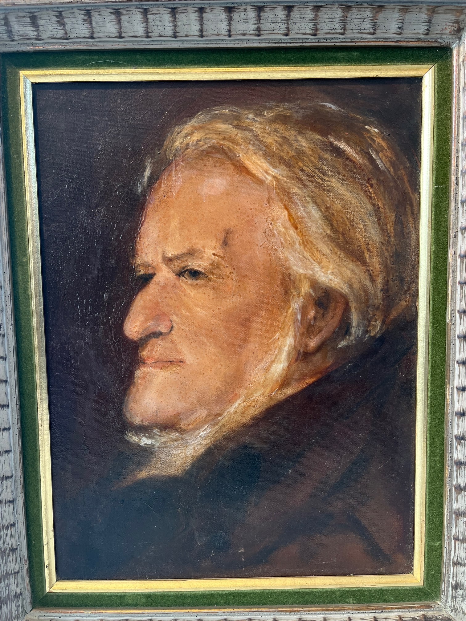 Antique Richard Wagner Oil Portrait Painting - Framed Music Composer Art - 2