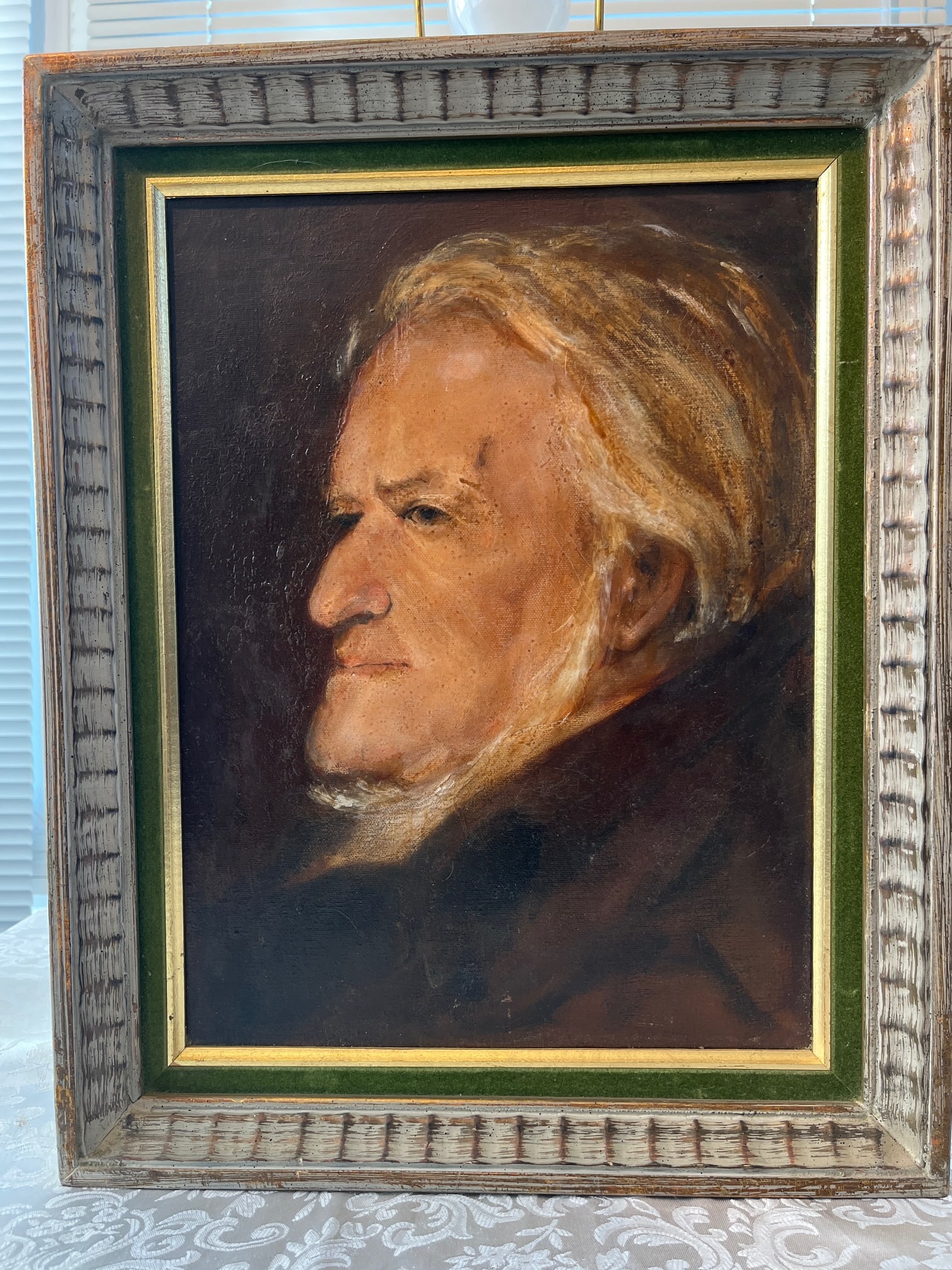 Antique Richard Wagner Oil Portrait Painting - Framed Music Composer Art - 5