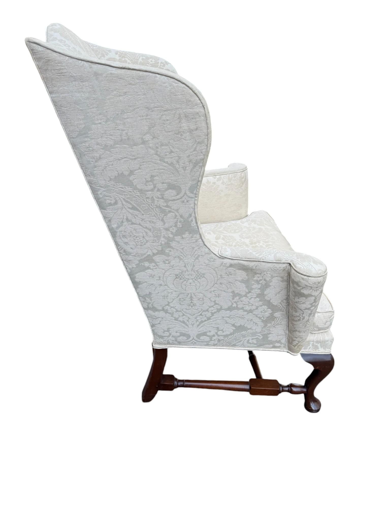 Late 20th Century Kittinger Colonial Williamsburg Reproduction White Wingback Chair - 2