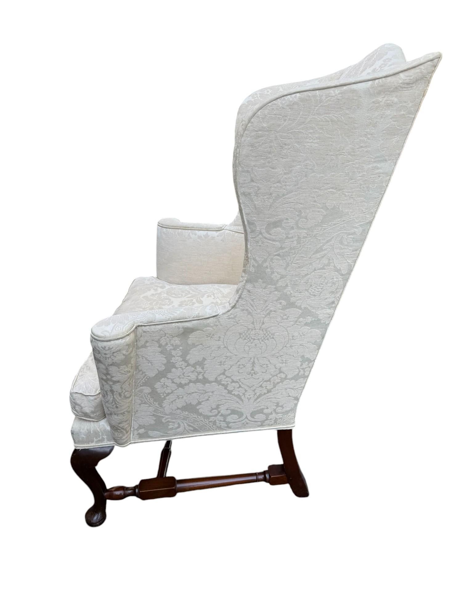 Late 20th Century Kittinger Colonial Williamsburg Reproduction White Wingback Chair - 3