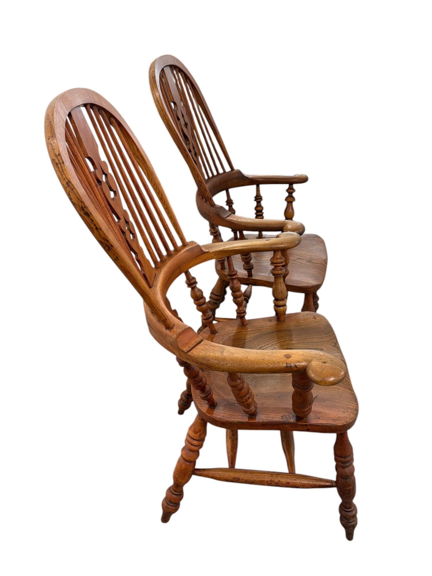Mid 19th Century Yorkshire Windsor Arm Chairs - a Pair - 2